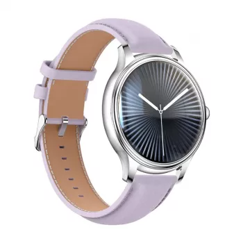 Smartwatch Colmi L28 Silver-Purple with Purple Leather Strap