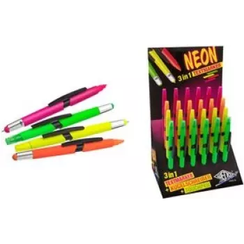 WEDO 3-in-1 Eingabestift NEON — 24-piece set: touch pen, ballpoint pen & highlighter