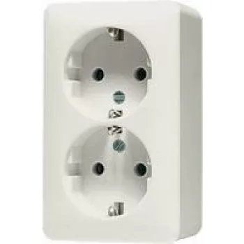 JUNG Schuko-Socket Outlet 6020A AP600 2-way White 6020A (6020A)