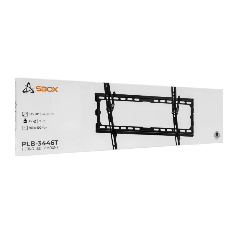 TV wall mount SBOX for 37–70 inch screens, tilt, max load 45 kg, model PLB-3446T-2