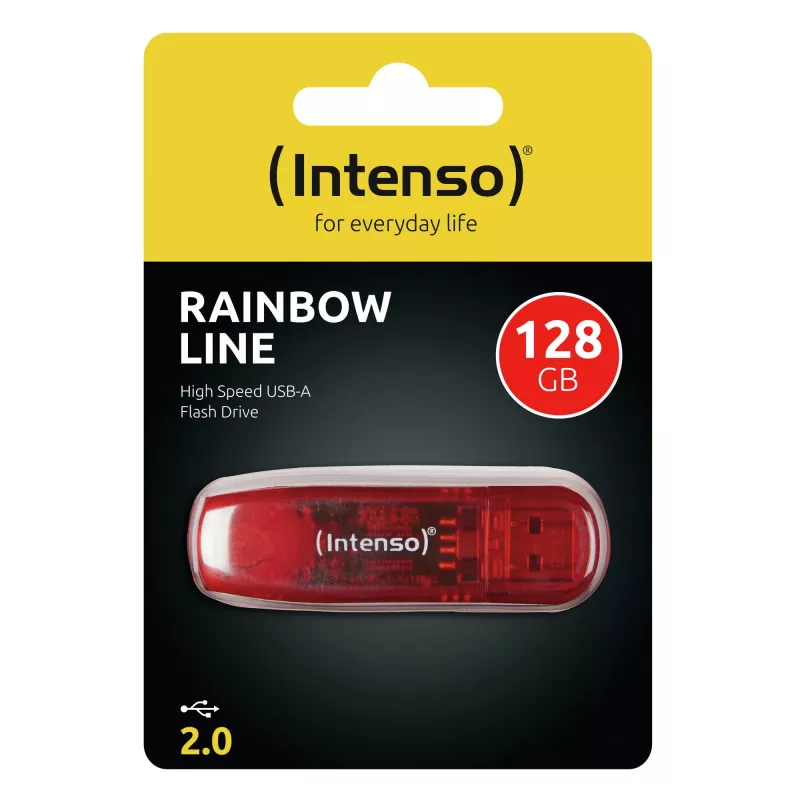 USB flash drive Intenso 128 GB USB Type-A 2.0 Red Transparent