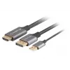 HDMI(M)->DISPLAYPORT(M) CABLE 1M 4K BLACK LANBERG