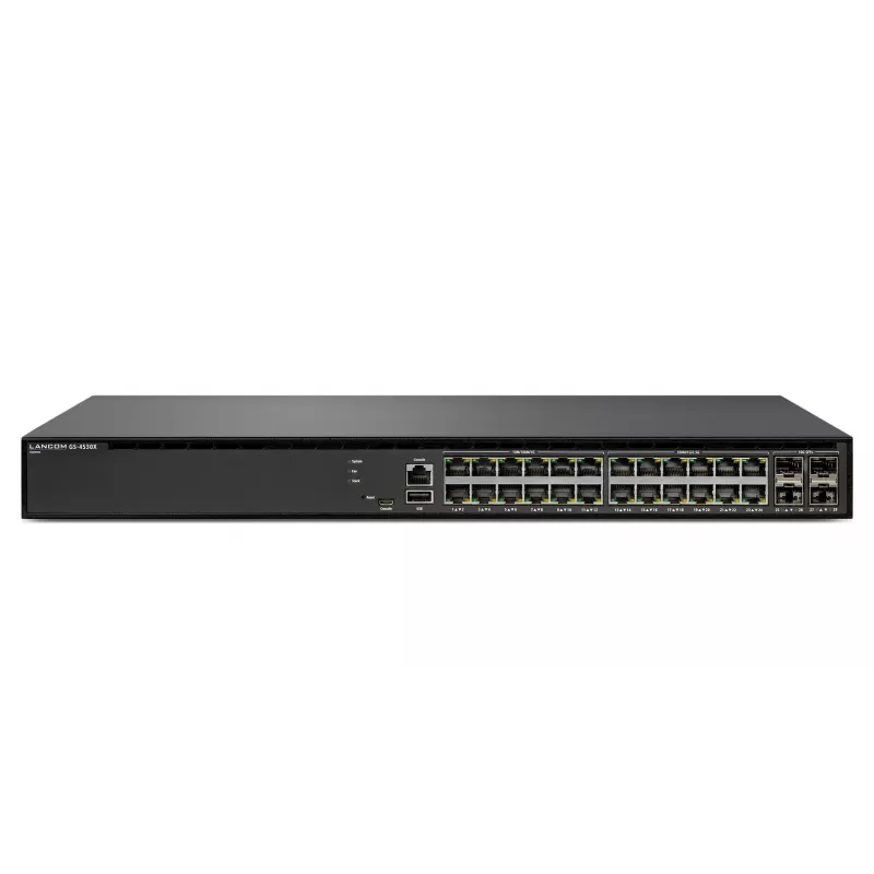 LANCOM GS-4530X - Switch - managed - 12 x 10/100/1000 + 12 x 100/1000/2.5G + 4 x 1 Gigabit / 10 Gigabit SFP+ + 2 x 10/40 Gigabit QSFP+ - Desktop