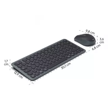 multi device keyboard and mouse set black gre