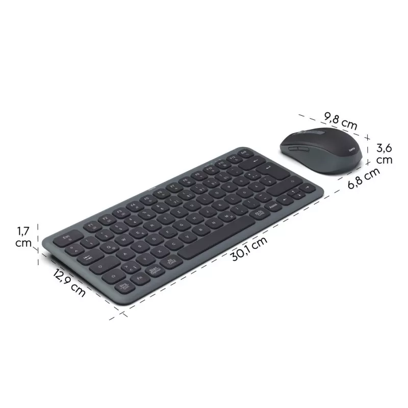 multi device keyboard and mouse set black gre
