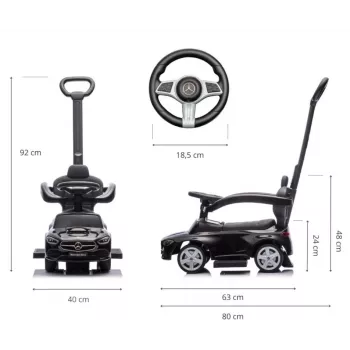 Ride-on push car milly mally Mercedes C-Class Black, model 6107