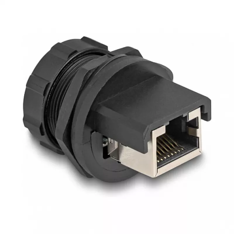 DeLOCK RJ45 Cat.6A Coupler IP67 waterproof dustproof black