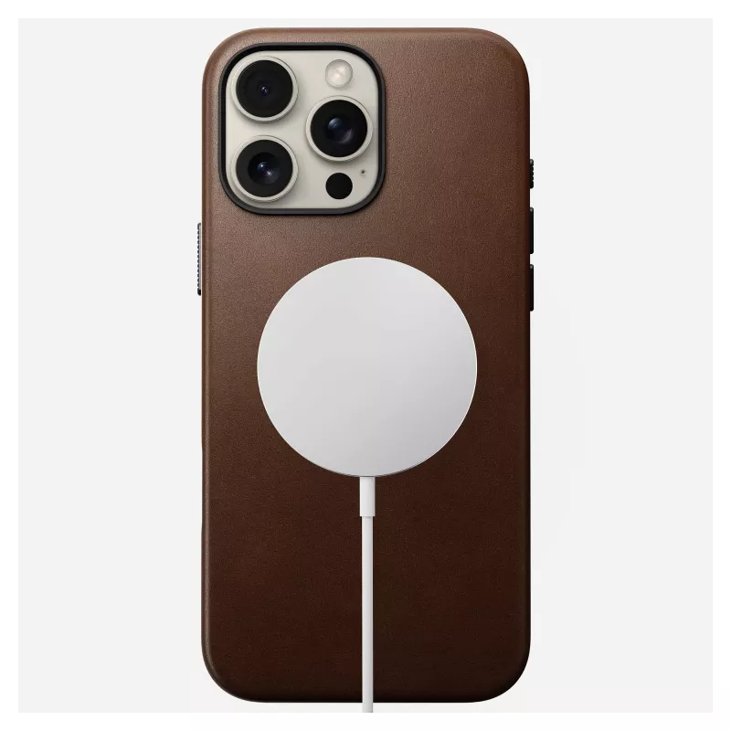 Mobile phone cover Nomad NM01389385 for iPhone 16 Pro Max, 17.5 cm (6.9 inch), brown, aluminium/PC/microfibre/leather