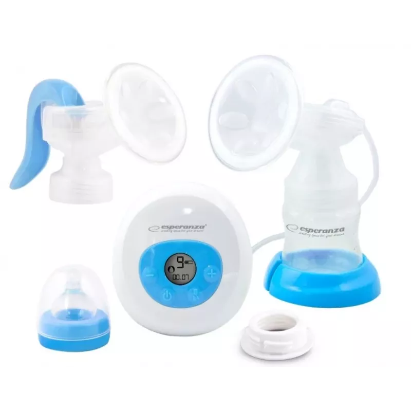 Breast pump ESPERANZA ECM003B Electronic 150 ml, built-in display, blue/white, 100–240V AC
