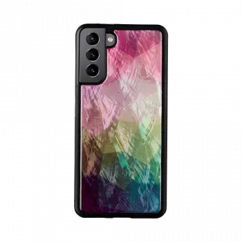 Smartphone case iKins for Samsung Galaxy S21+ — water flower design, black