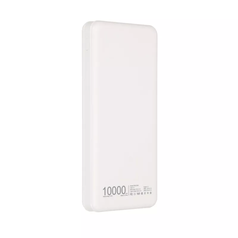 Power bank Extralink EPB-078W 10000 mAh White, USB-C, 10 W output, charges up to 2 devices
