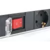 DIGITUS DN-95402 7-Way Aluminum PDU Power Strip with Switch, 2m Cable, 19 inch 1U Rackmount, 16A/4000W