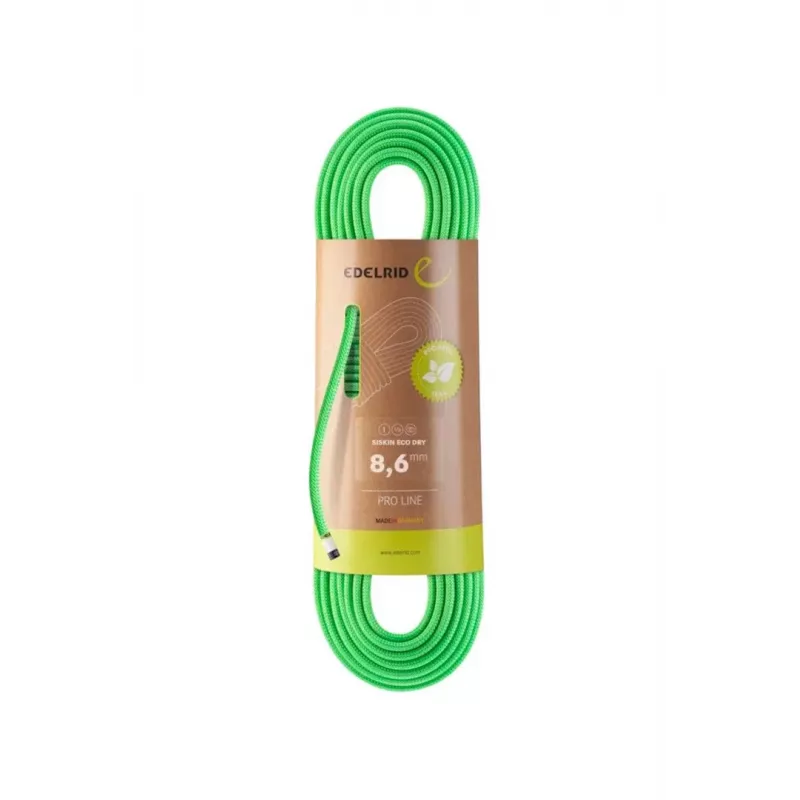 Static Rope Siskin Eco Dry 8.6 mm, 70 m, Neon Green