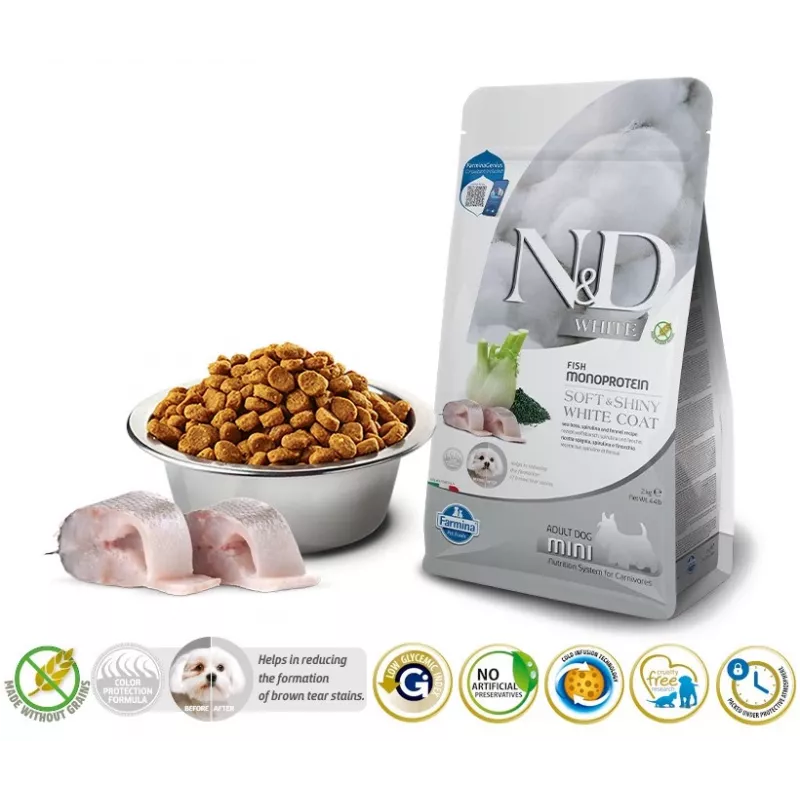 Farmina N&D Sea Bass, Spirulina and Fennel Adult Mini dry dog food, 2 kg
