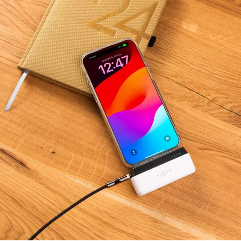 Portable power bank FIXED FIXZEN-5PL-WH, 5000 mAh, USB-C output 5V/3A, 9V/2.22A, 12V/1.67A, white