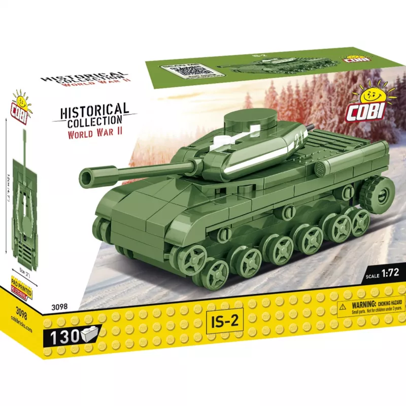 Building set Cobi IS-2 model, World War II tank, 130 pieces, recommended age 6+