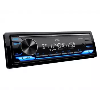 Car radio JVC KDX-382BT with Bluetooth and USB — single DIN, AUX input, FM tuner