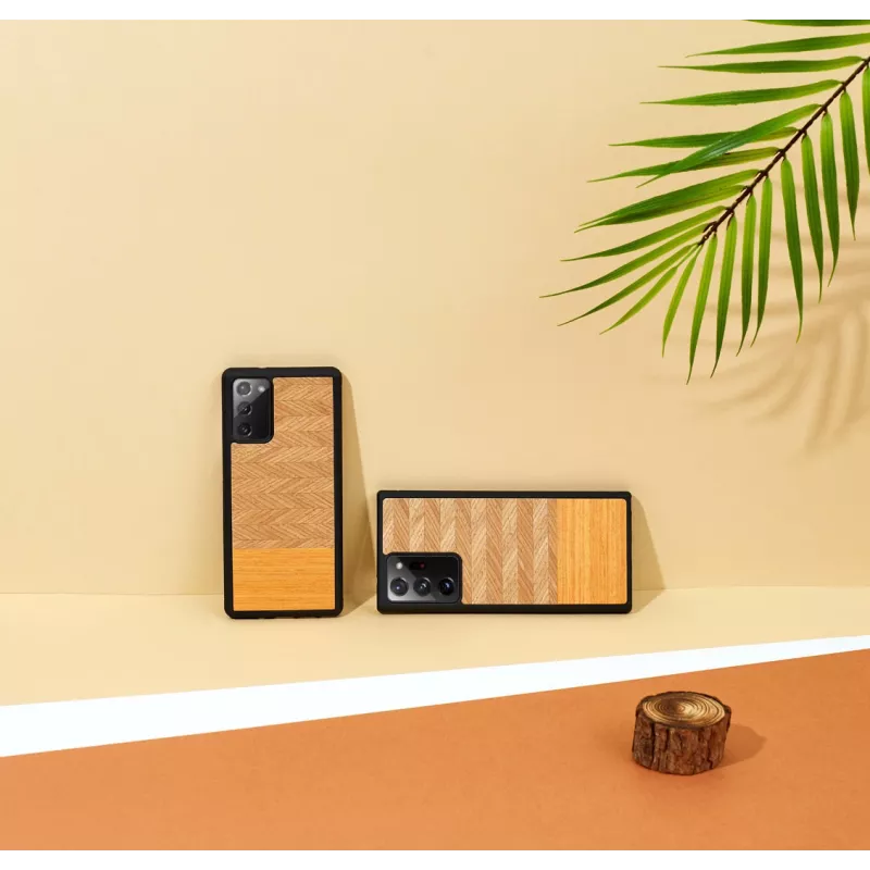 Protective phone case man and wood Galaxy Note 20 Ultra Herringbone Orange Black