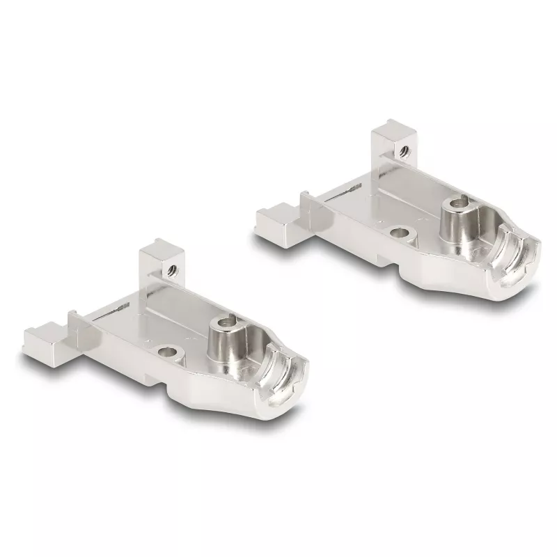 Cable boot DELOCK D-Sub housing for 9‑pin male/female with strain relief, silver, plastic, 31.6×46.2×15.6 mm