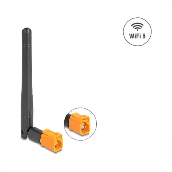 Omnidirectional WiFi 6 Antenna DELOCK FAKRA M 2.4/5 GHz 2.5–3.0 dBi tilt joint black