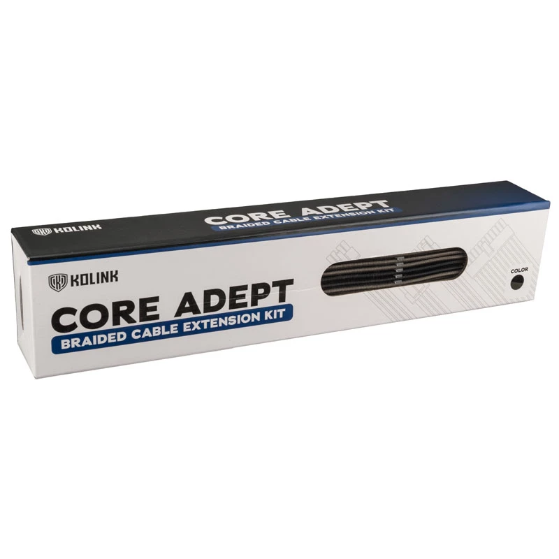 Cable extension kit Kolink Core Adept — braided PET jacket, copper conductors, 0.30–0.35 m, 6‑piece set