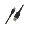 Cable braided USB-C USB-A 15cm Black
