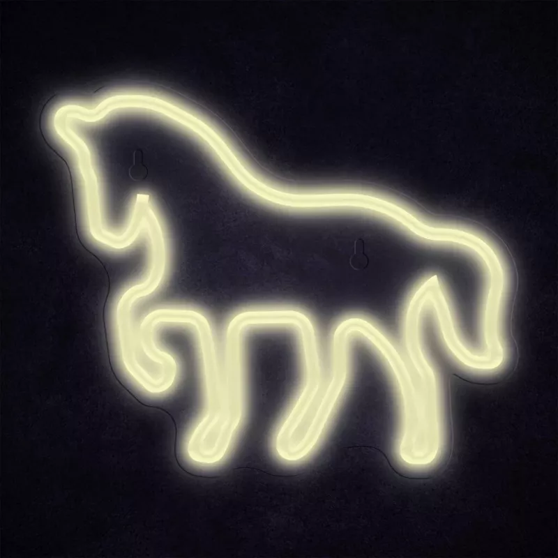 LED Neon Sign MANTA SNL103WH — Horse motif, white