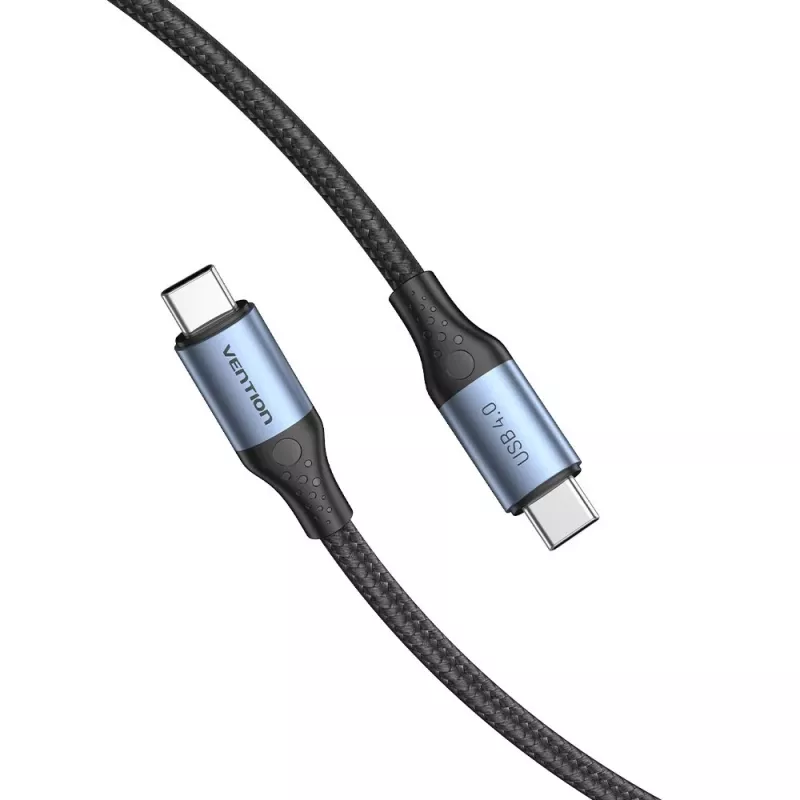 Vention USB4 Gen 3x2 Type-C to Type-C Cable 1 m, 5A, Aluminum Alloy, Cotton Braided