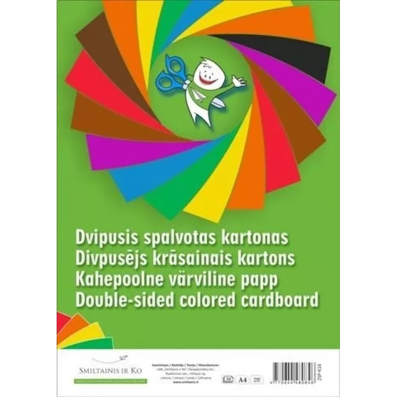 Cardboard SMLT A4 190 g/m² double-sided color, pack for printing and crafts