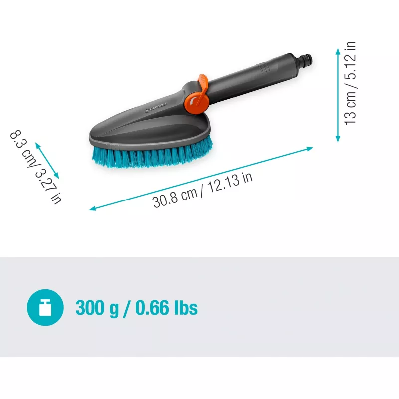 Cleansystem hand brush M hard grey turquoise all-round soft plastic strip