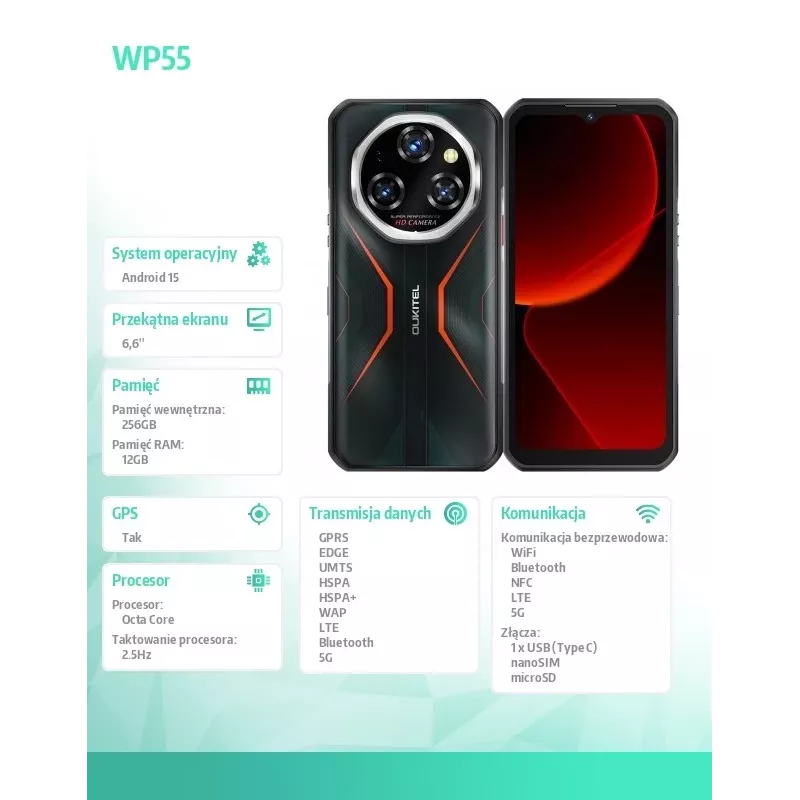 Smartphone Oukitel WP55 6.6 inch 12GB 256GB DS 11000mAh Orange