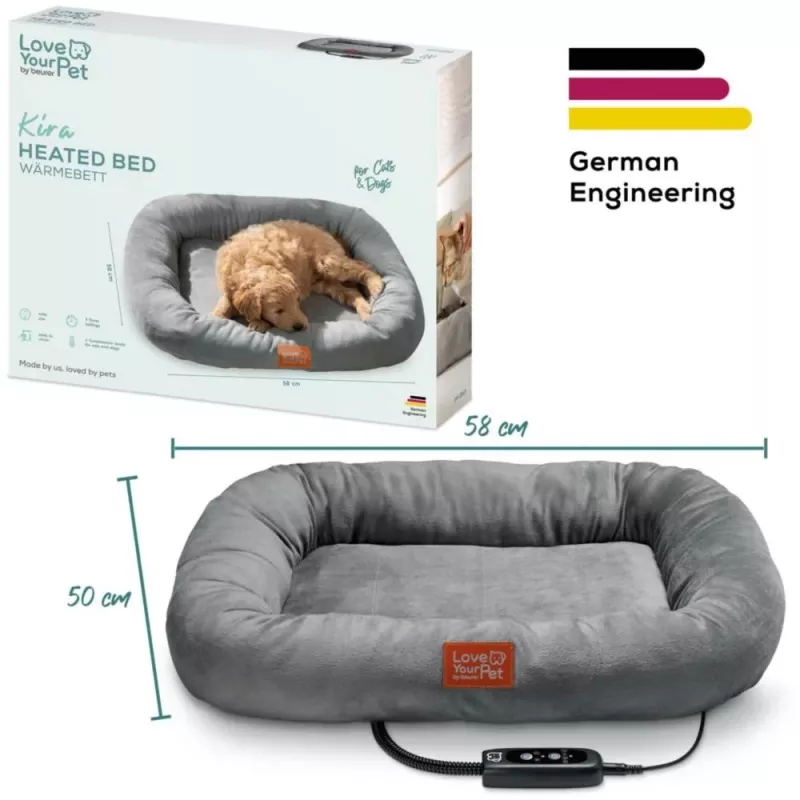 Heated pet bed Beurer Kira, grey