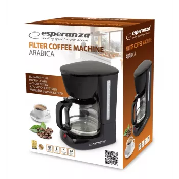 Drip coffee maker ESPERANZA EKC005 — 1.8 L water tank, black, 950 W