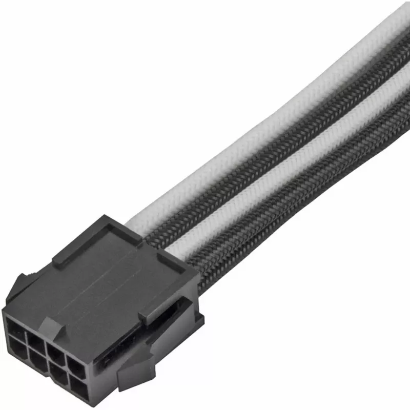 Power extension cable SILVERSTONE PP07E 8‑pin PCIe 30 cm (black/white)