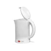 Electric kettle LAFE LAFCZA45865, stainless steel, 0.6 L, 600 W, light grey, hinged lockable lid