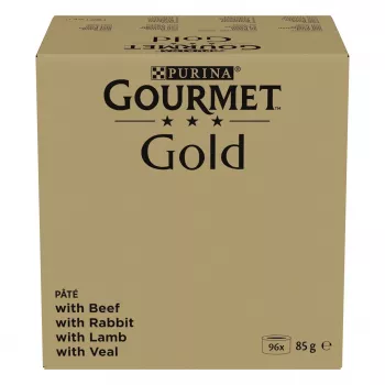 Wet cat food Purina Nestlé GOURMET Gold Mus Mix — 96 x 85 g, 4 flavours, adult cats, 77.5% moisture