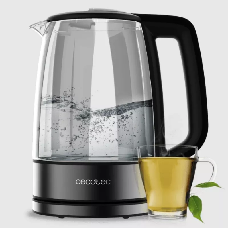 Cecotec Kettle | ThermoSense 340 Clear | Electric | 2200 W | 1.7 L | Glass | 360° rotational base | Clear