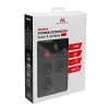 Power strip MACLEAN MCE392 B — 4 sockets, 3×USB, 110–240V, 2.1A, 2500W, 1.5 m cable, black