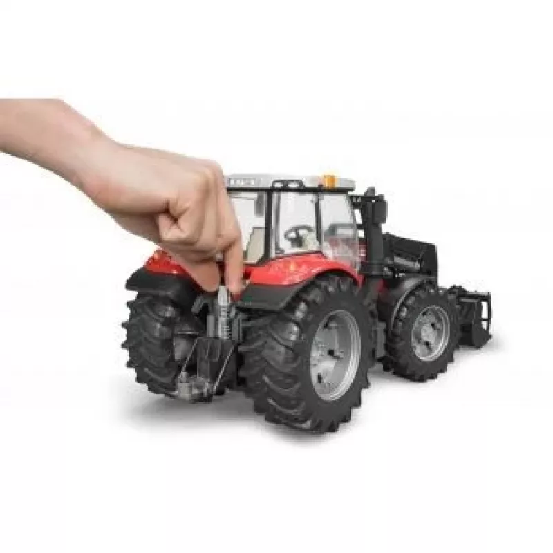 Toy tractor BRUDER Massey Ferguson 7624 with frontloader, red, for ages 3+