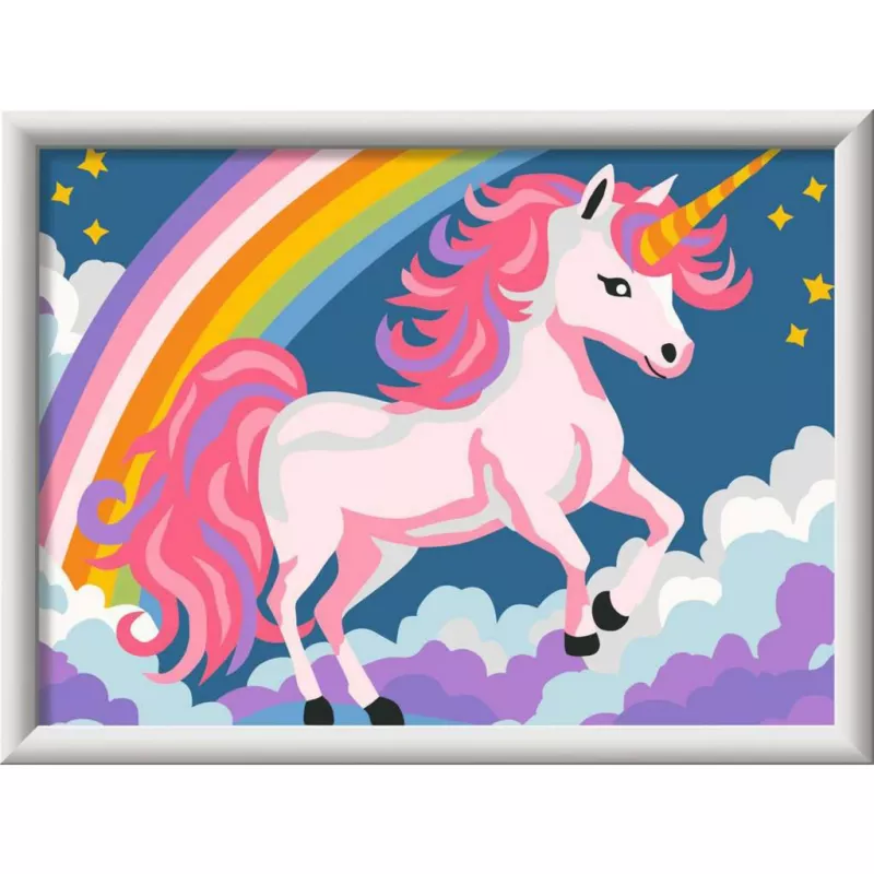 Paint-by-numbers kit Ravensburger CreArt Pink Unicorn painting