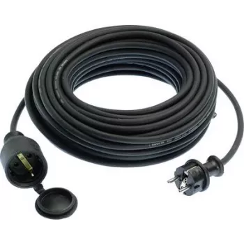 Extension cable AS Schwabe 60310 — 10 m, black, mains power cable