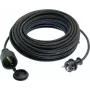 Extension cable AS Schwabe 60310 — 10 m, black, mains power cable