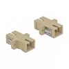 Fibre optic connector SC female–female DELOCK 85993, beige, pack of 4