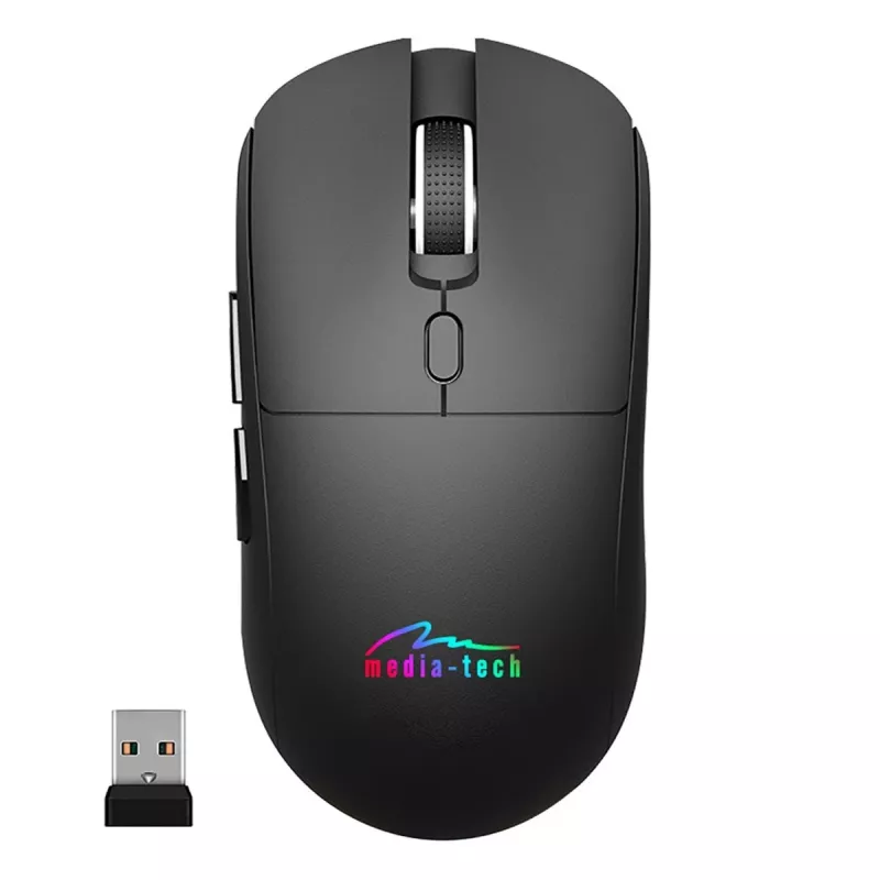 Wireless mouse MEDIA-TECH MT1124 BT/RF Silent & Recharge — ambidextrous, 3200 DPI, Bluetooth + 2.4 GHz USB, 6 buttons, rechargeable