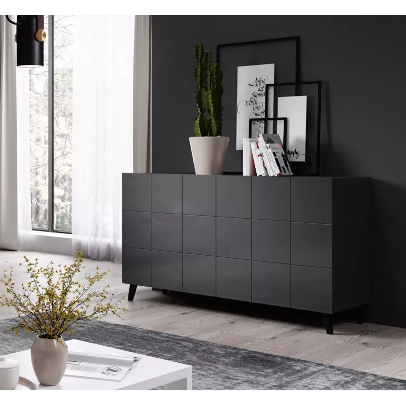 Cama sideboard 2D REJA graphite grey gloss/graphite grey gloss