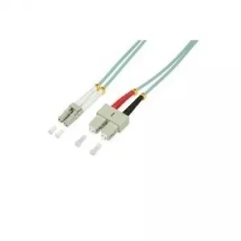 LogiLink - Patch-Cable - SC multi-mode (M) to LC Multi-Mode (M) - 2 m - Fibre Optic - Duplex - 50/125 micrometre - OM3 - Halogen-Free - aquamarine