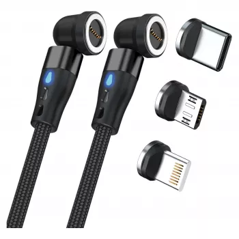 USB Cable RealPower MagneticCharge2 1m Black Fast Charging Data Transfer