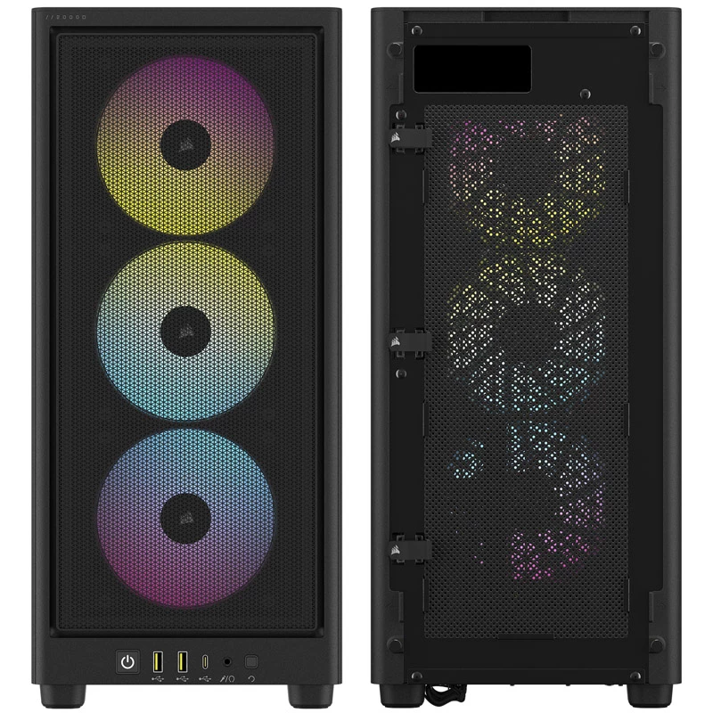 Corsair RGB AIRFLOW PC Case 2000D Black Mini-ITX Power supply included No SFX