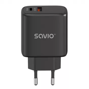 Outdoor Charger SAVIO LA-06/B USB Type-C 30W Power Delivery 1x USB-C Black, 5–20V, 3A/9V, 3A/5V, 3A/12V, 2.1A