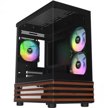 PC Micro Tower Thermaltake View 170 WS ARGB — Micro chassis, Black, supports PS2 PSU, 2x 120 mm side + 1x 120 mm rear fans, 2.5/3.5 inch HDD